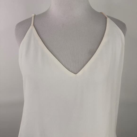 Krisa White Smocked Cami Mini Tie Strap Dress New with tags Size Medium - Picture 2 of 8